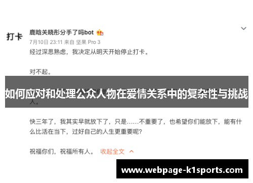 如何应对和处理公众人物在爱情关系中的复杂性与挑战